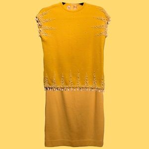 Vintage 1960’s Yellow Beaded Co-ord Set